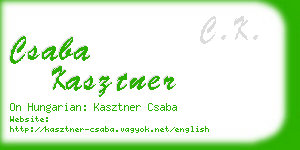csaba kasztner business card